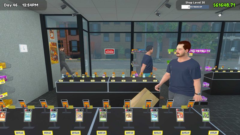 Ein Kunde zahlt an der Kasse, dahinter gefüllte Regale
