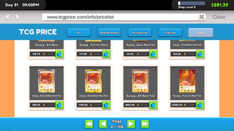 Preis-App im Spiel mit Marktwerten mehrerer Karten